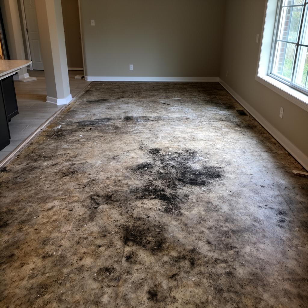 Before — Worn floors to tan LVP