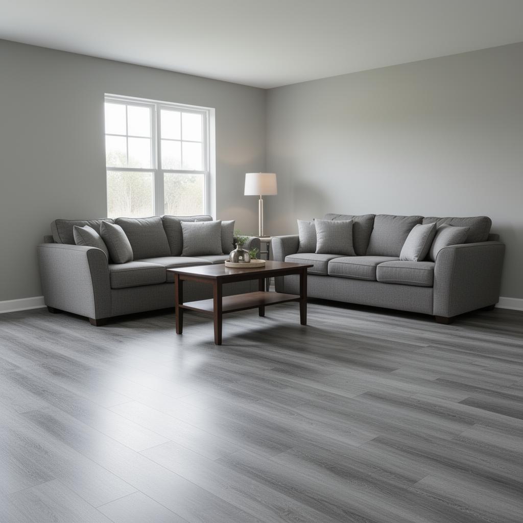 After — Buckled laminate to grey LVP