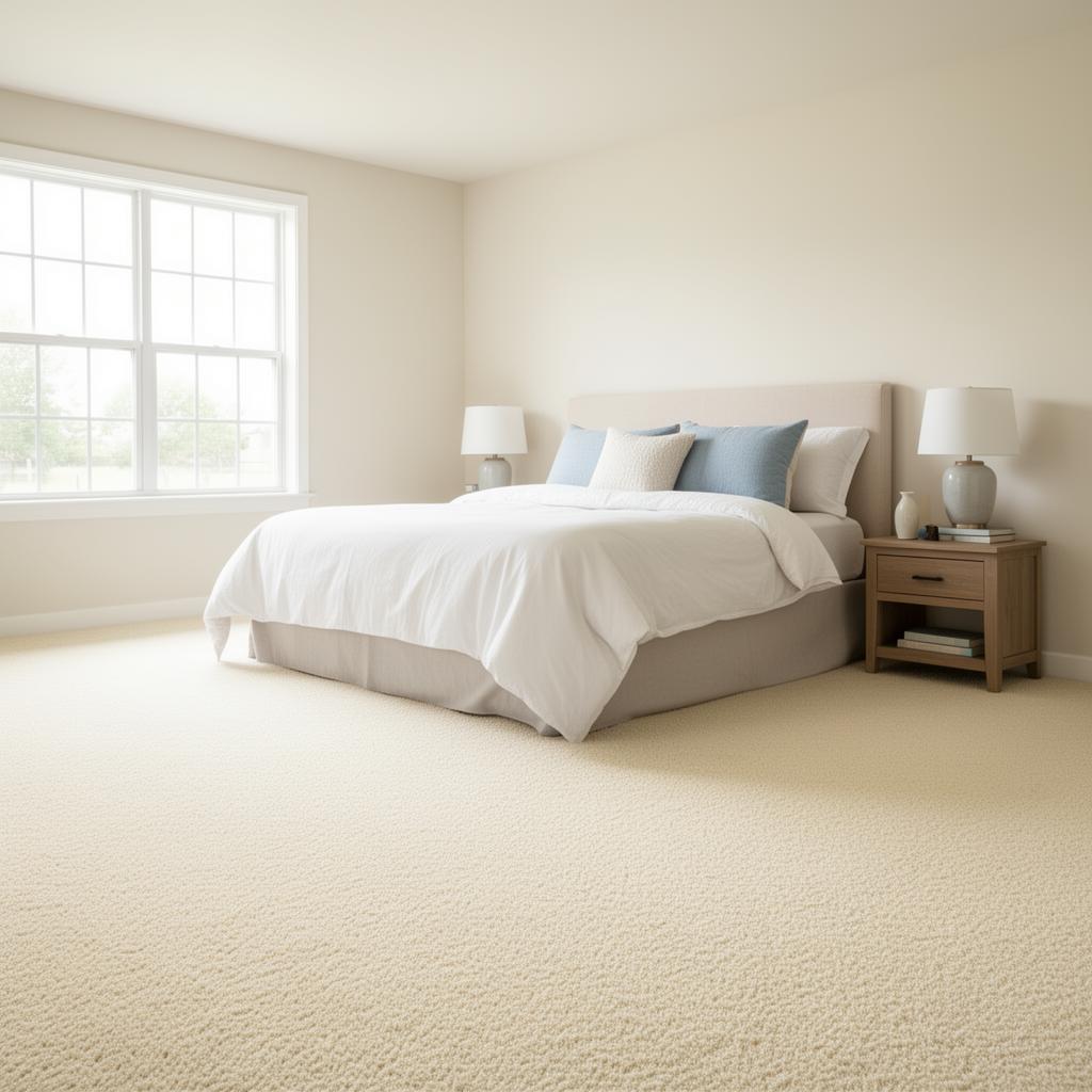 After — Rippled carpet to fresh cream