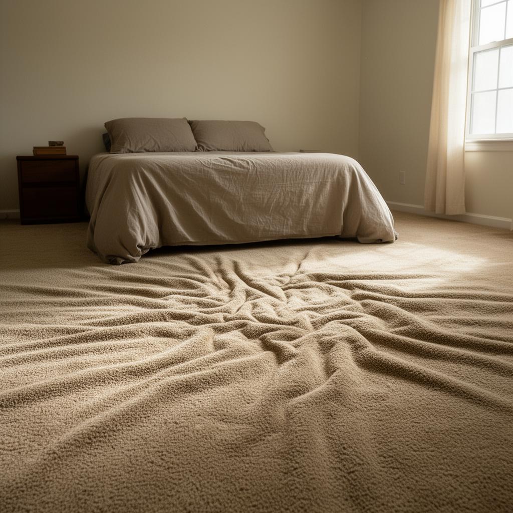 Before — Rippled carpet to fresh cream