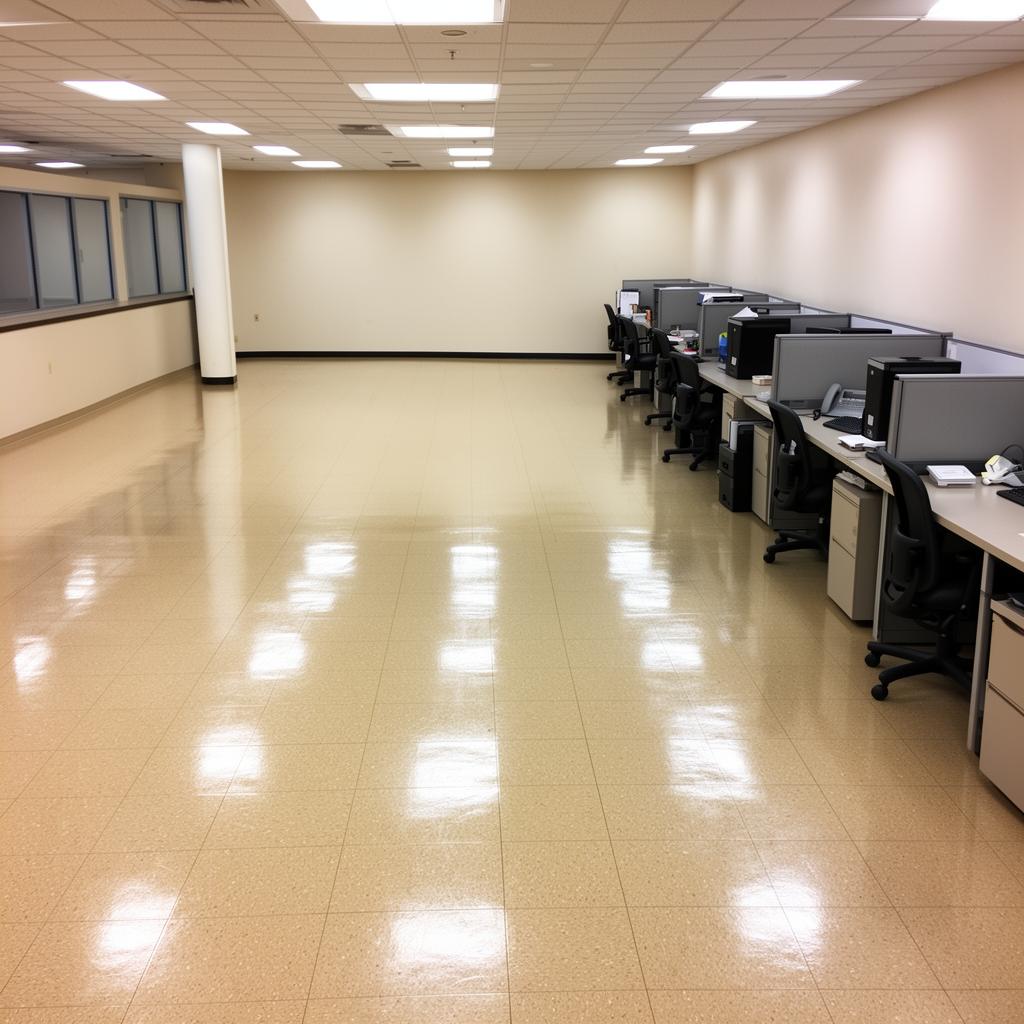 After — Scuffed VCT to polished tile